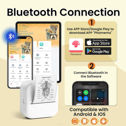 Mini Impresora Térmica Portátil Bluetooth & WiFi – Imprime Donde Quieras 🖨️📱