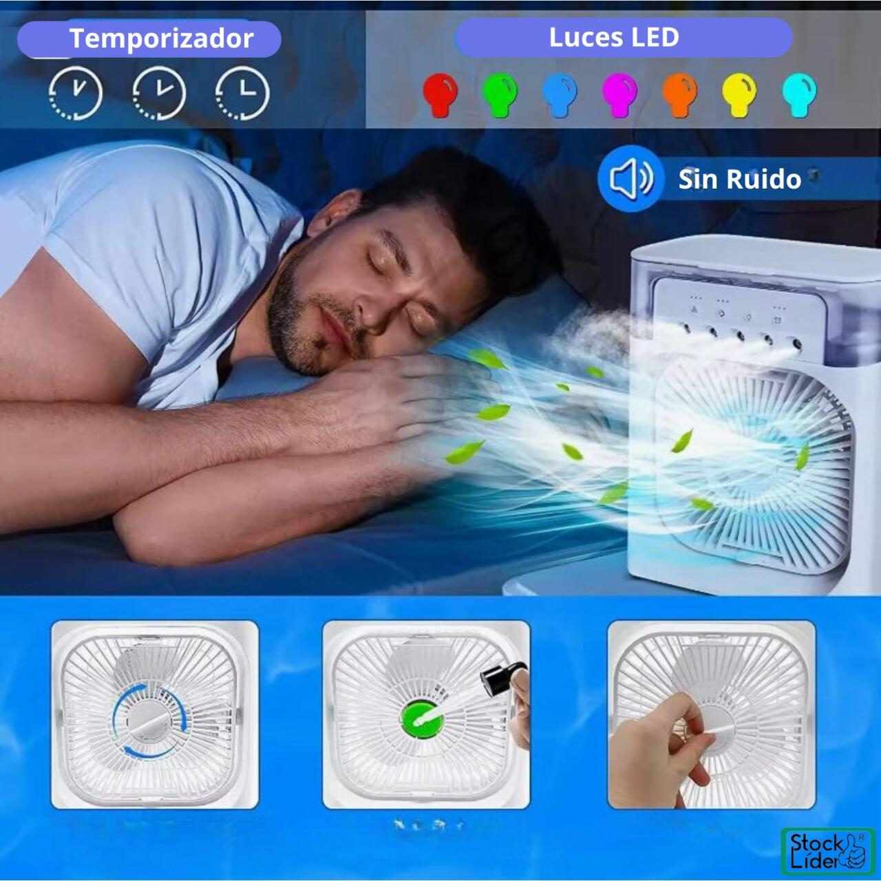 Ventilador Enfriador de Aire – Frescura Instantánea y Eficiencia en Cada Rincón RGB